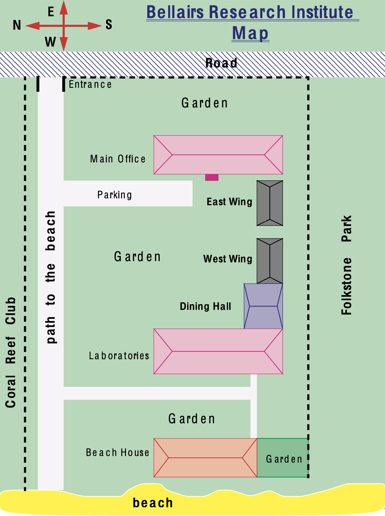Map of the Bellairs Research Institute and surrounding area in Holetown, Barbados